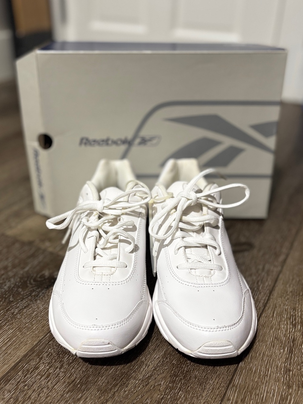 Reebok White Low-Profile Leather Sneakers